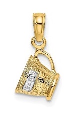 nice 3d baby cup yellow gold baby charm